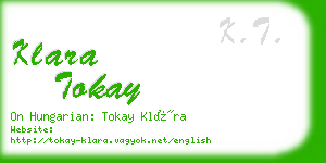 klara tokay business card